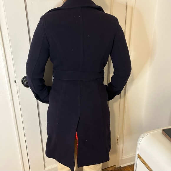 J. Crew Navy Blue Belted Double Breasted Peacoat - Picture 2 of 9